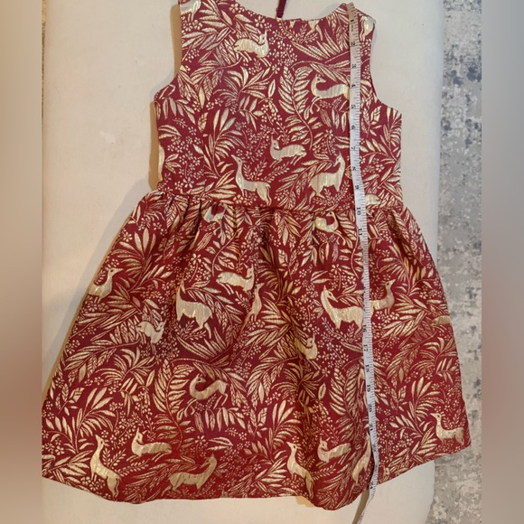 J. Crew Crewcuts Holiday Girls'  jacquard dress in botanical deer print 5T - Picture 13 of 15